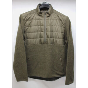 PRANA MEN'S XL INCREDIWOOL 1/2 ZIP JACKET QUILTED PULLOVER OLIVE